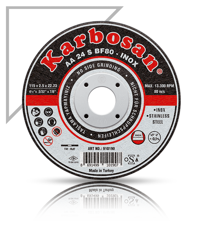 Karbosan 230x3.0x22.23 AA24SBF80 İnox Kesme Diski Bombeli