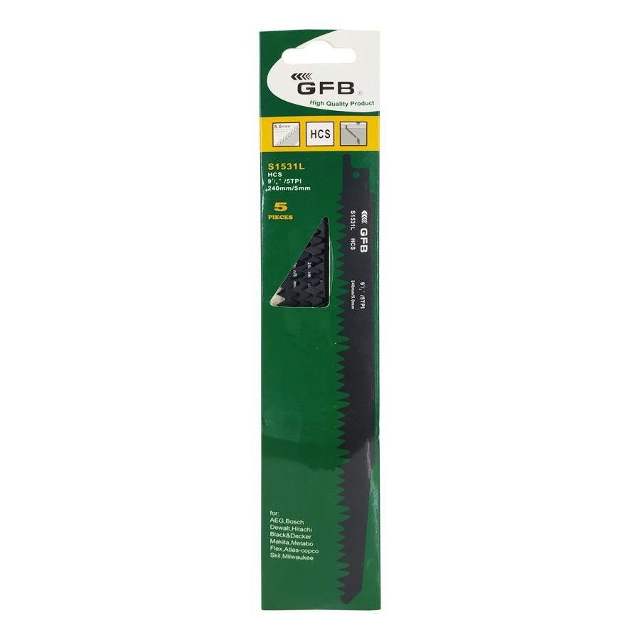 GFB S-1531-L Tilki Kuyruğu Bıçağı Ahşap 5'li