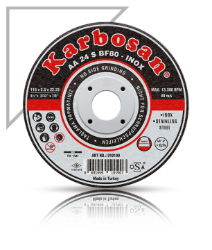 Karbosan 125x2.5x22.23 AA24SBF80 İnox Kesme Diski Bombeli