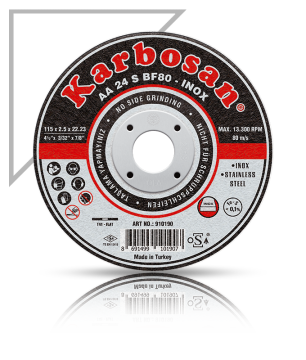 Karbosan 180x3.0x22.23 AA24SBF80 İnox Kesme Diski Bombeli