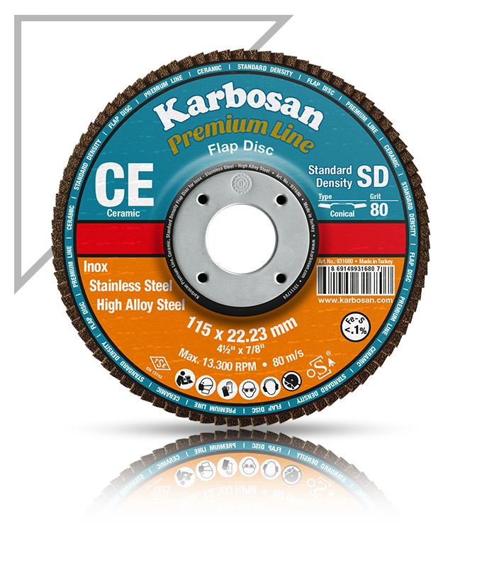 Karbosan Seramik Flap Disk 	115 x 22.23