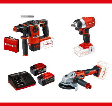 Einhell 18V 5 Amper Herocco Kırıcı +Axxio Avuç Taşlama +TE-CW 18 Li BL Darbeli Somun Sıkma Set