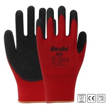 Beybi PL9 Polyester Örme Lateks Eldiven
