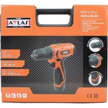 Attlas ECO V12-2 Li Çift Akülü Matkap 12Volt 1.3Ah