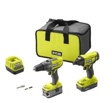 RYOBI R18PDDID2-252S  R18PD3 + R18ID2 18 V Darbeli Matkap